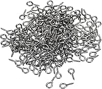 Vista 15 de uxcell 200 ganchos pequeños de ojo de tornillo con rosca, tornillos roscados, tornillo autorroscante de 0.31 x 0.39 pulgadas para hacer joyas, Plata