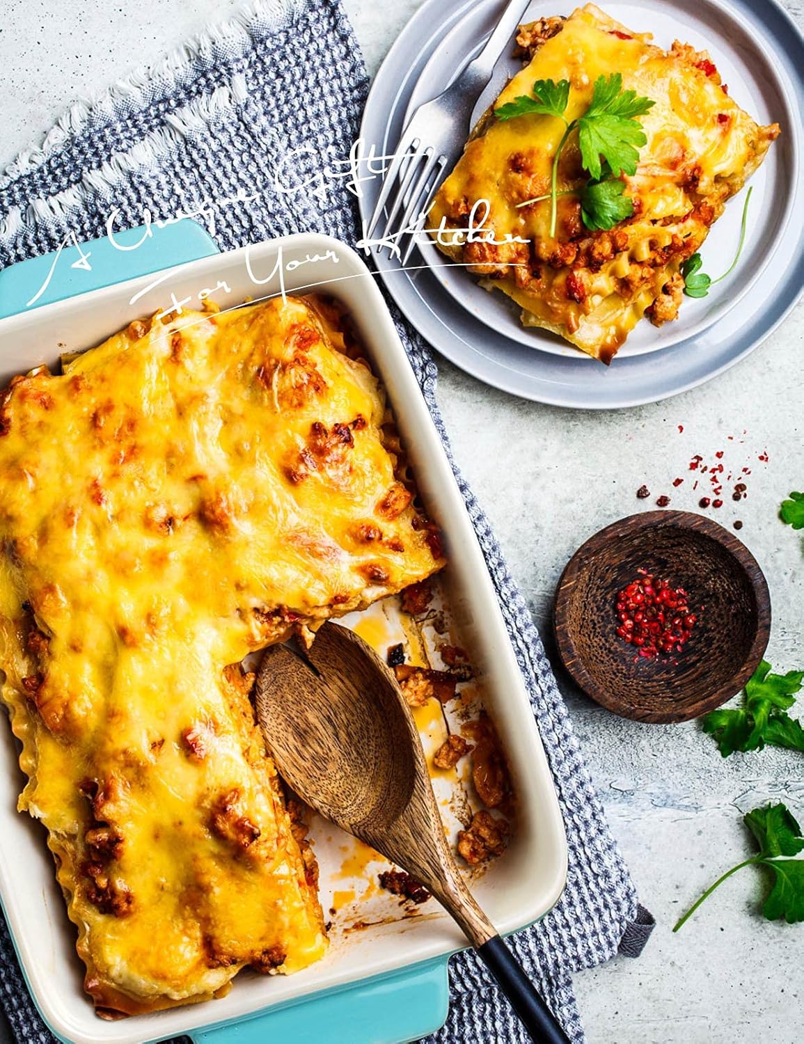 3Piece Casserole Dish Ceramic Baking Dish Rectangular Baking Dishes for Oven Ceramic Bakeware with Handles Durable Nonstick Large Lasagna Pan for Cooking, Cake Dinner, and Daily use, Gradient SkyBlue: Home & Kitchen