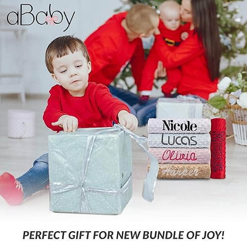Miniatura 6 de aBaby - Mantas de bebé para niños y niñas, manta texturizada de alta calidad con personalización del nombre, reversible de 30 x 40 pulgadas, lavable