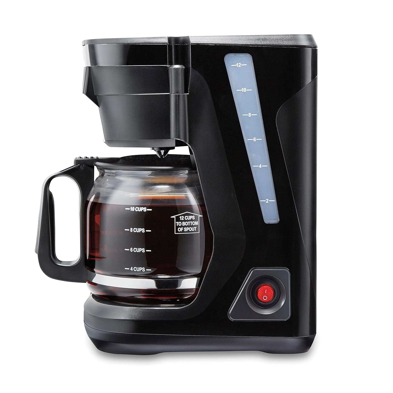 Proctor Silex FrontFill Drip Coffee Maker 12 Cup Glass Carafe Black and Silver 43680PS
