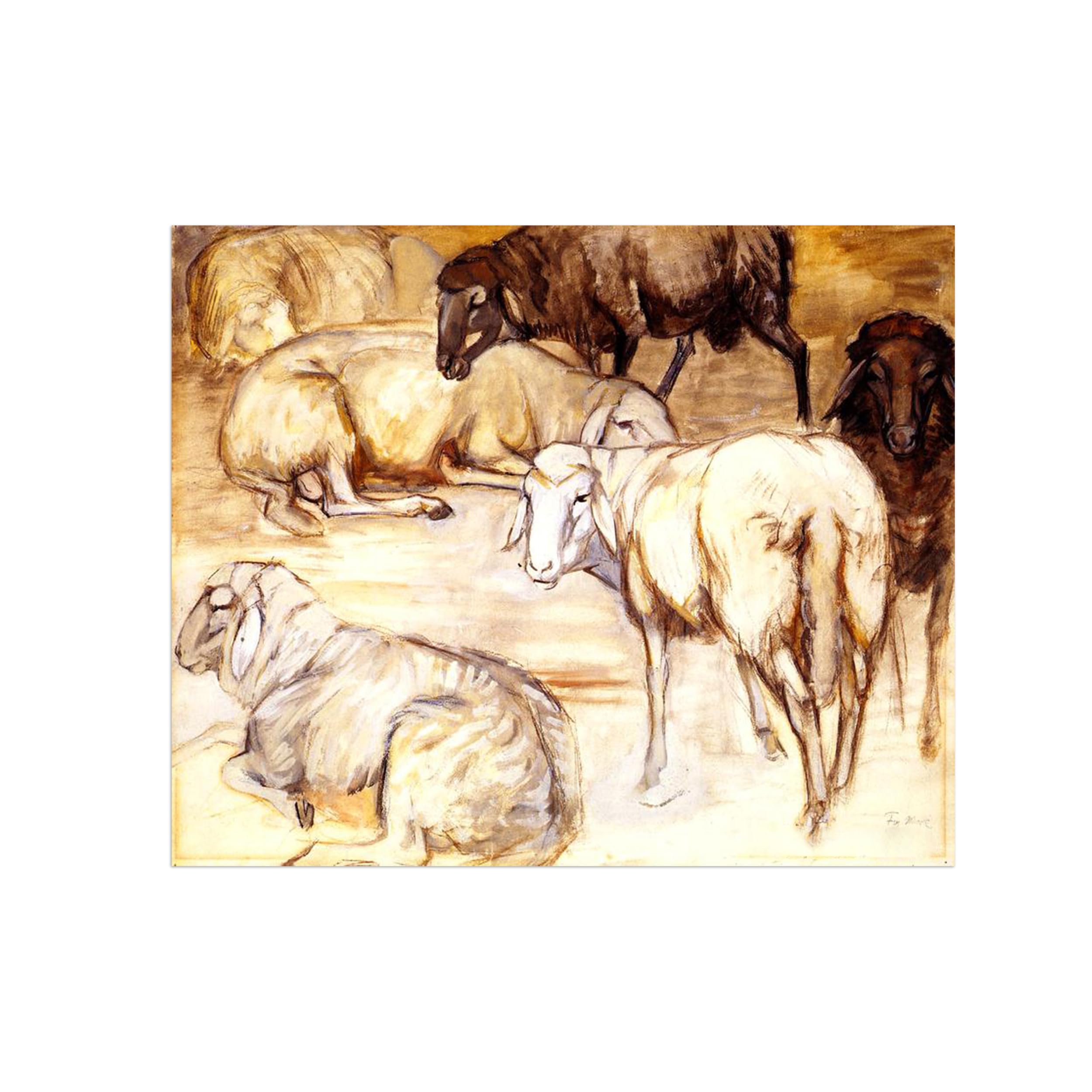 SDYSKKUG Famous Wall Art. Canvas Prints. Flock of Sheep.60x50cm Unframed