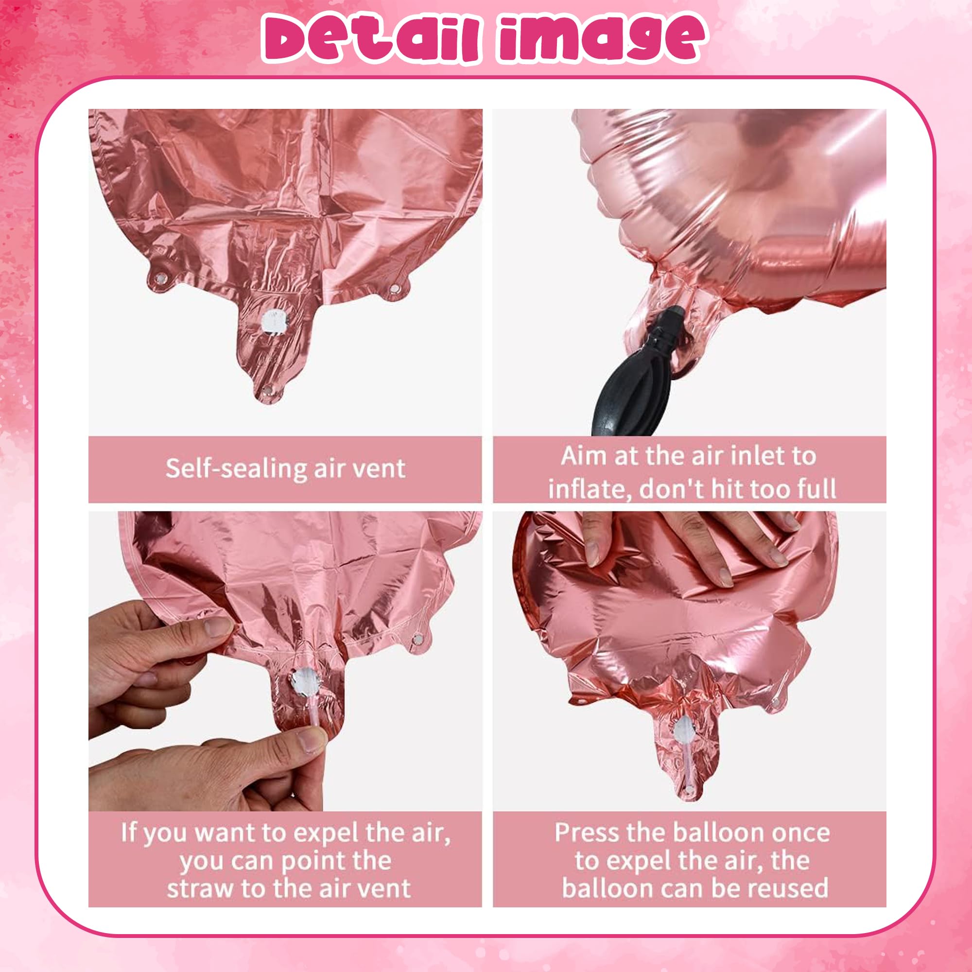 Baby Shower Decorations Girls Balloons, 48 Pieces Pink Gender Reveal Party Supplies - Image 4