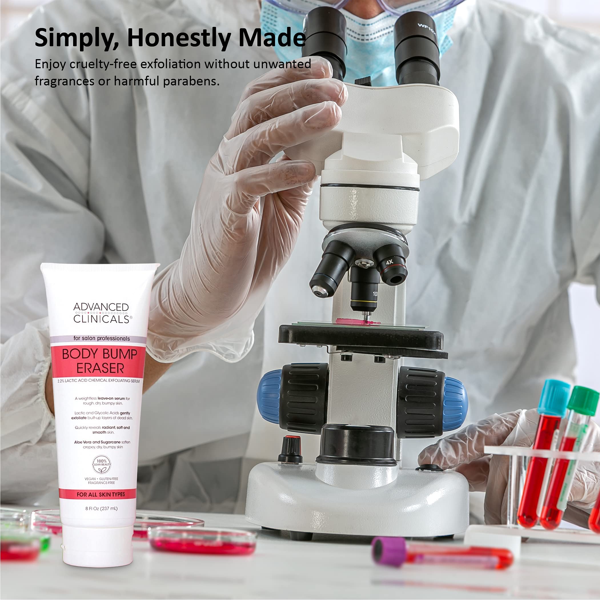 SkinClearing Body Scrub Exfoliator Lactic Acid Serum Smooths Rough