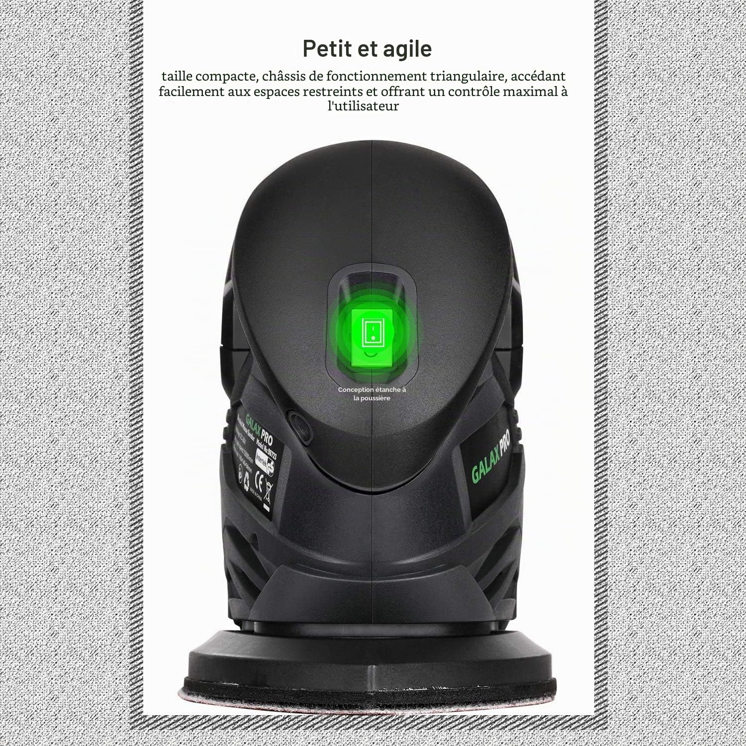GALAX PRO Ponceuse multifonction sans fil 20 V Li avec sac de collecte de poussière, 20 feuilles de papier abrasif | 20 V 140 mm x 94 mm Ponceuse delta avec batterie et chargeur