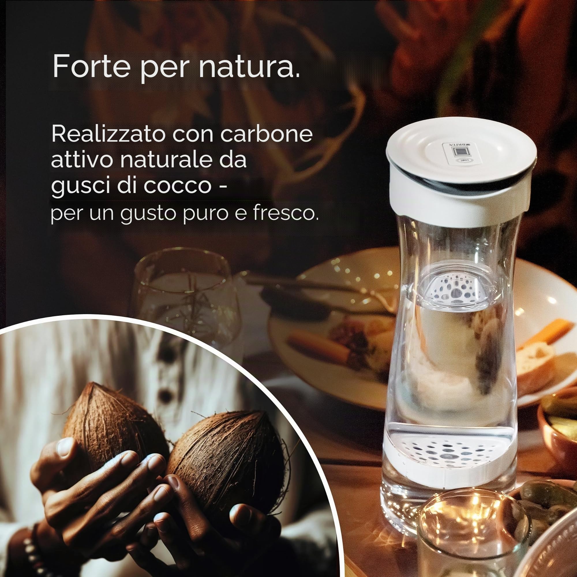 BRITA Bottiglia filtrante, bianca (1,3L) incl. 1 filtro MicroDisc: riduce PFAS, cloro, microparticelle e altre impurità