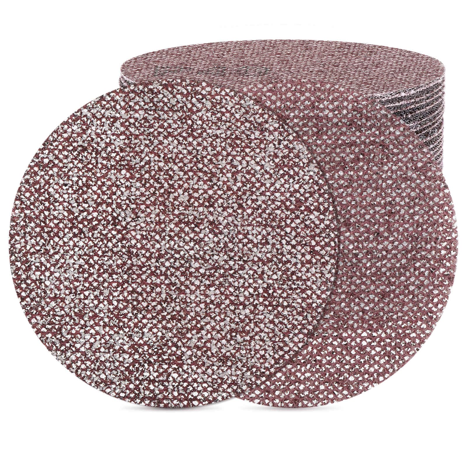 DTGN 50 Pcs 76 mm Grid Sanding Discs, 40 Grit Anti-clogging Dust-free Hook and Loop Wall Sanding Discs for Wood Paint Car Putty Wall Dust Sanding