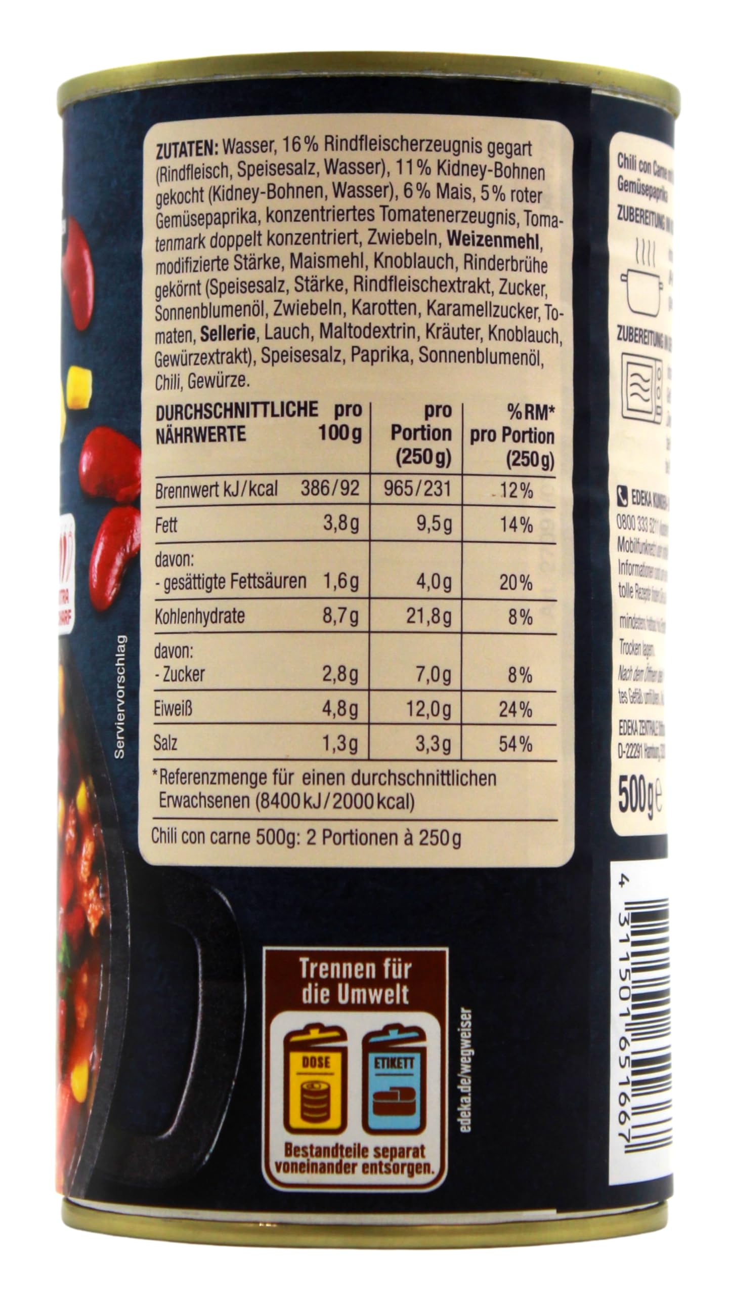 Herzstücke Chili Con Carne, 12er Pack (12 x 500g)