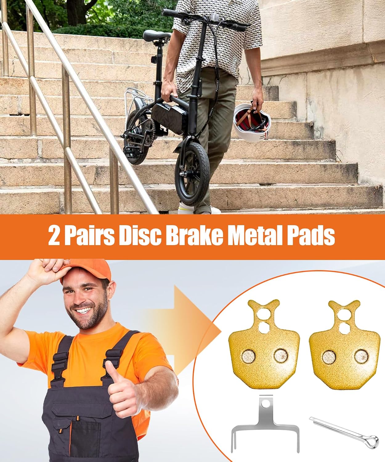 2 Pairs Disc Brake Pads Fits for Jetson Haze Electric Bike Formula ORO K18 /K24/Bianco Giant DA6 DA7 DA8 Clarks VX833