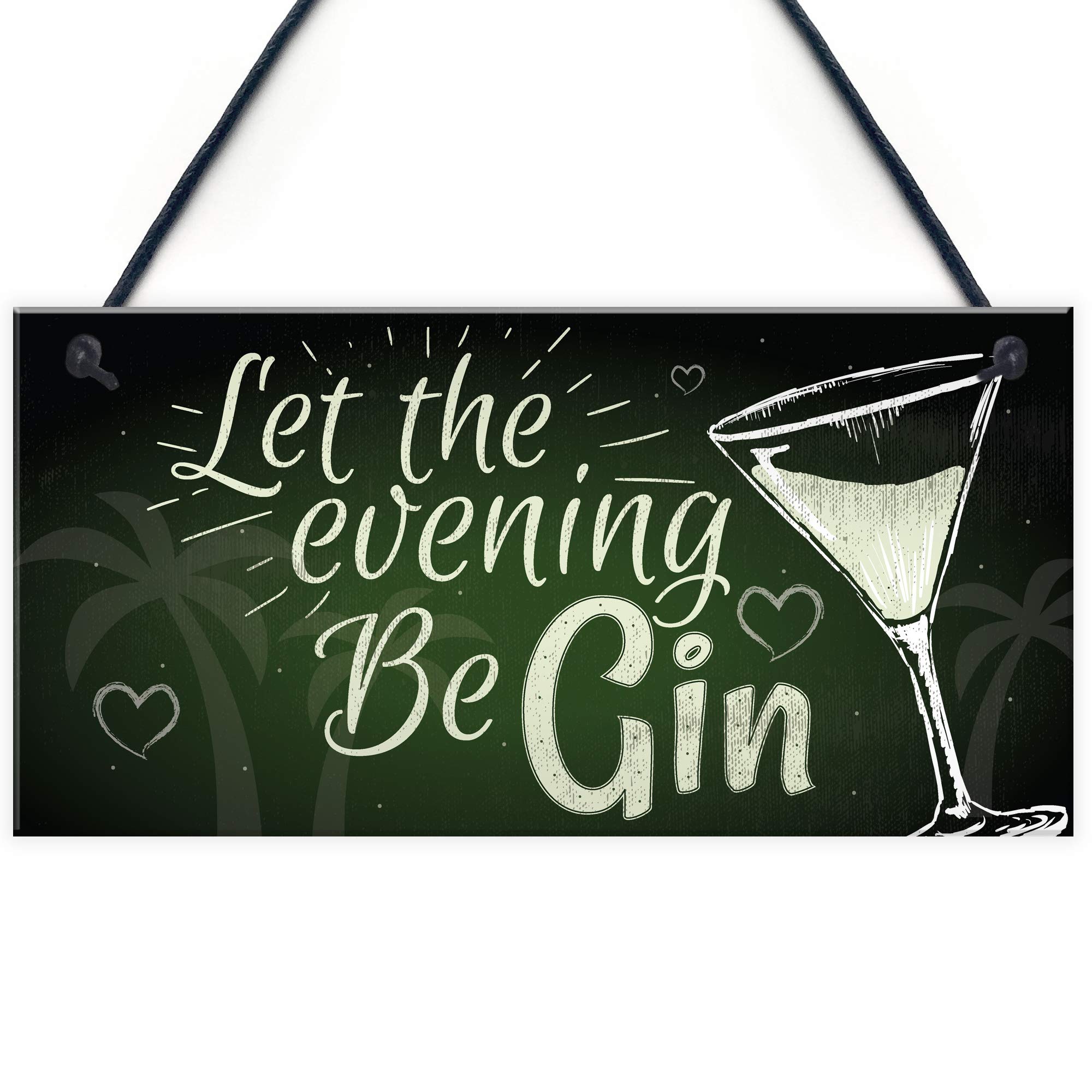 Red Ocean Funny Gin Sign Alcohol Plaque Garden Shed Home Bar Pub Kitchen Plaque Friendship Gift
