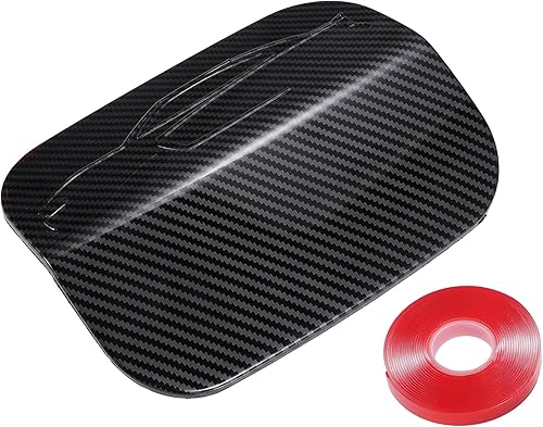 Motoforti Cubierta de puerta de gas para depósito de combustible, para Dodge Charger 2015-2021, plástico, patrón de fibra de carbono, color negro