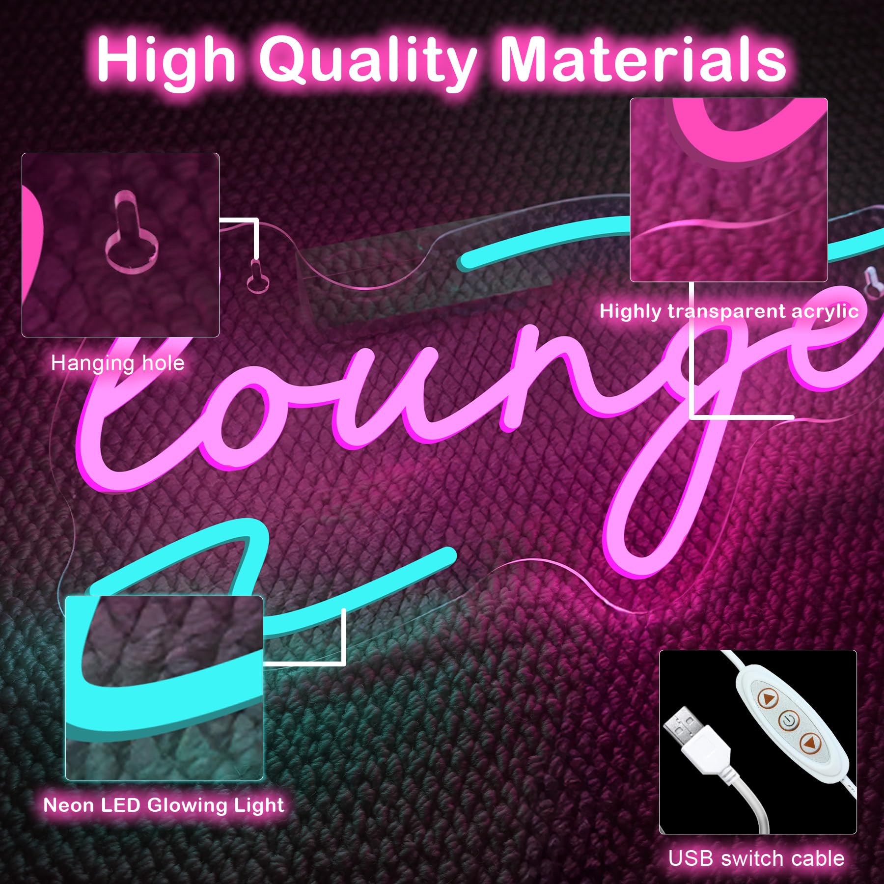 VYXIN Lounge Neon Light Sign Lounge Neon Sign Led Signs Suitable For Decorating Places Such As Rest Area,Beauty Salon,Spa,by the Pool,Bistro,Coffee Bar - Image 4