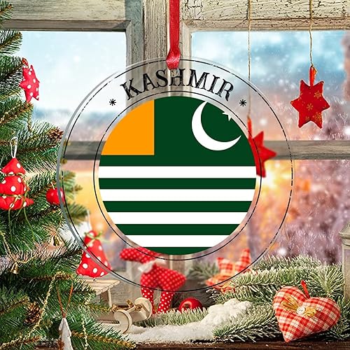 Vista 61 de Bandera nacional de Kuwait, decoración de árbol de Navidad de acrílico, adorno de recuerdo de la ciudad, adorno colgante para árbol de Navidad