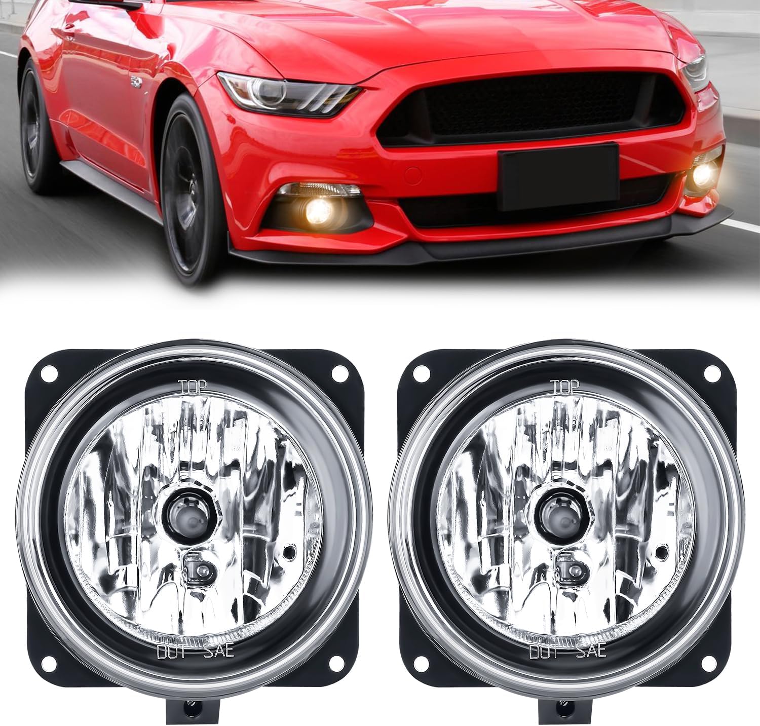 Nilight Fog Lights Assembly Compatible with 2002 2003 2004 2005 2006 Ford Focus SVT 2005 2006 Ford Escape 2003 2004 Ford Mustang Cobra 2002 Lincoln LS Fog Light Replacement, 2 Year Warranty