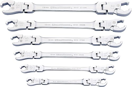 GEARWRENCH Juego de llaves métricas de cabeza flexible de trinquete 89101D