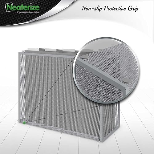 Miniatura 5 de Organizador de archivos colgante. Caja resistente para archivos de escritorio de tamaño carta para almacenamiento de carpetas de archivo. Incluye 5