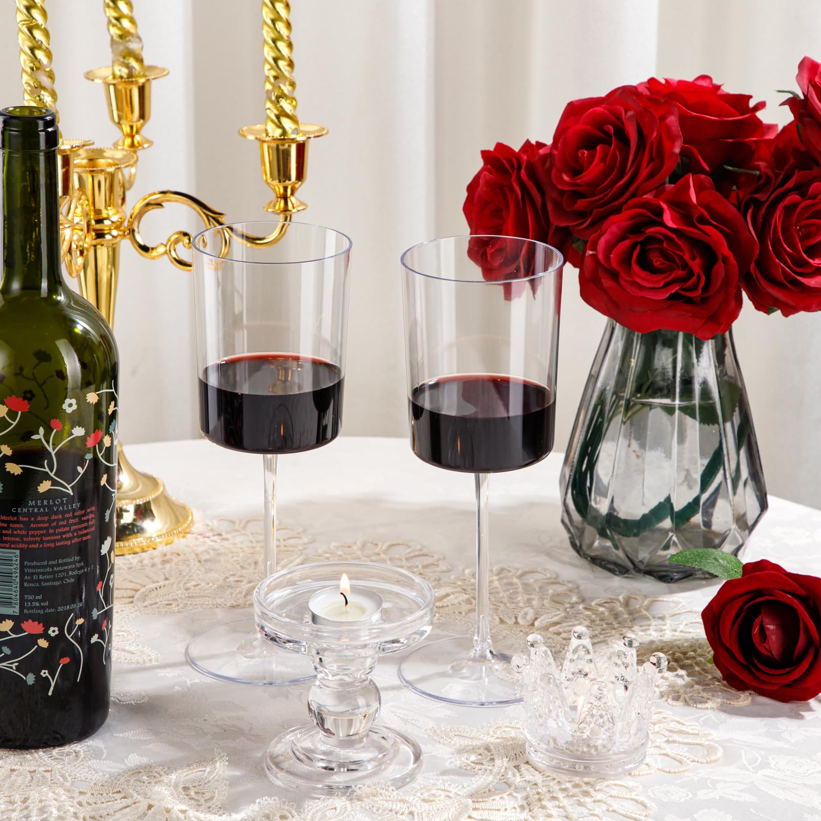 20 oz stemless wine glasses bulk Winterberry Set of 4 Red Stemless Wine Glasses