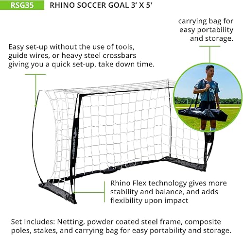 Miniatura 3 de Champion Sports Rhino Flex Portable Soccer Goal