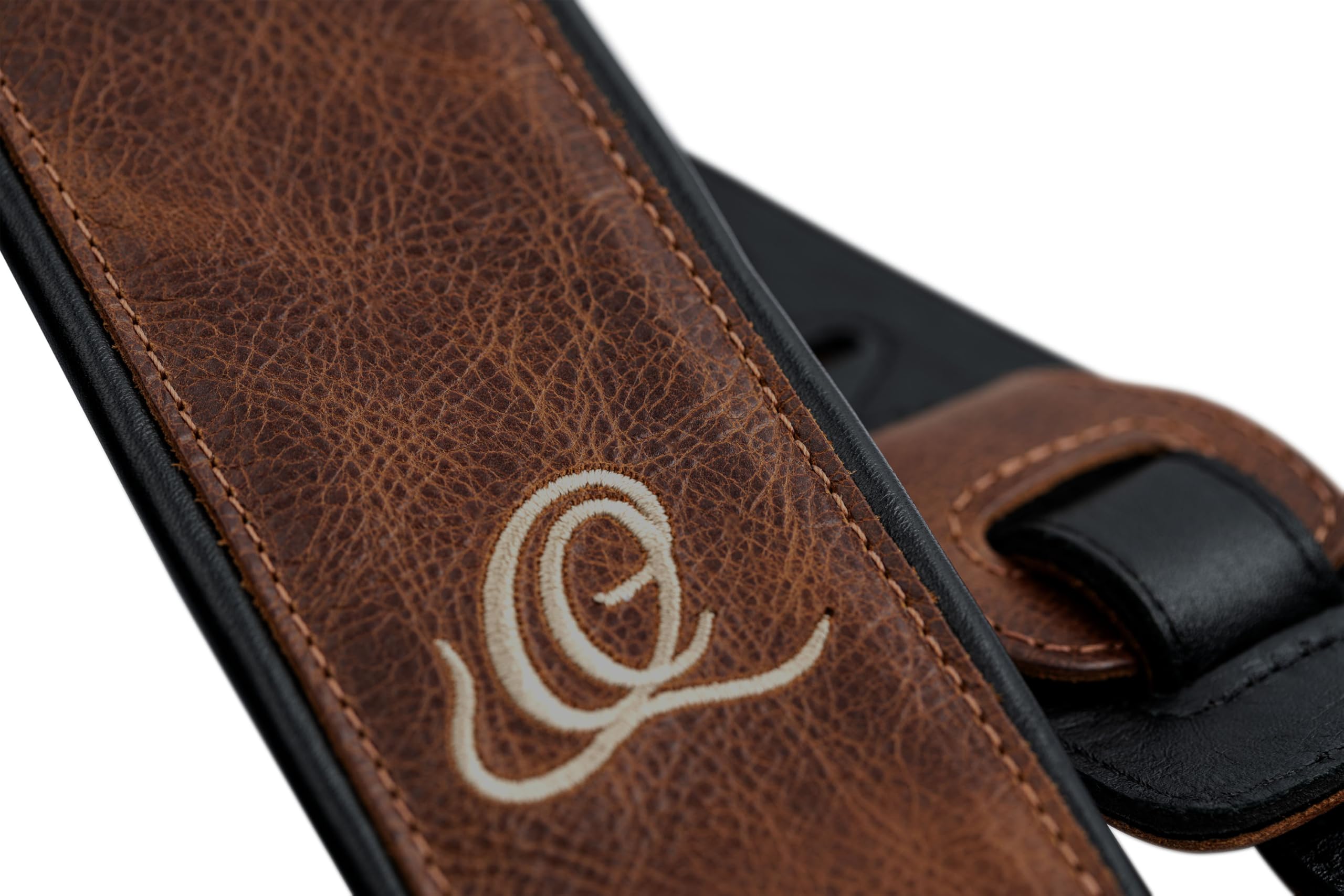 Ortega Guitars Gitarrengurt Länge Verstellbar - Akustik Gitarre / Bass, E-Gitarre, E-Bass - Artist Series - Echtleder, Vintage Desert Sand (OSAR-6)