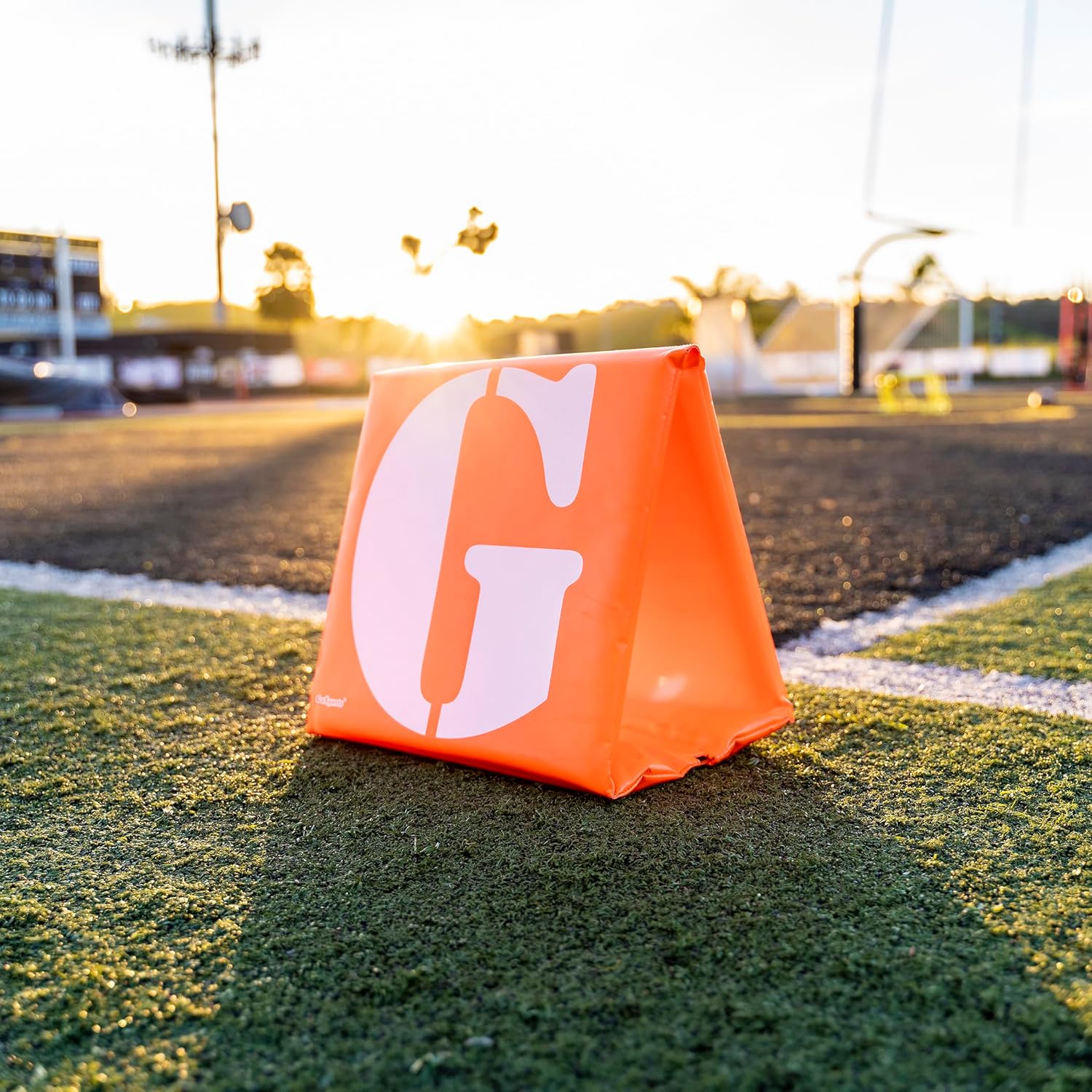 GoSports Football Field Yard Line Markers - Set of 11, High Visibility Weighted Yardage Markers with Portable Carrying Case