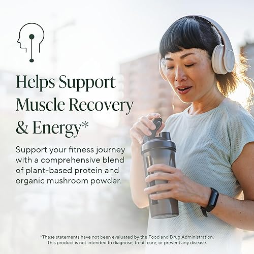 Miniatura 3 de OM Master Blend - Suplemento orgánico de hongos con 10 hongos y ashwagandha + proteína vegetal, proteína vegana sin sabor con BCAA y B12 - 1.2