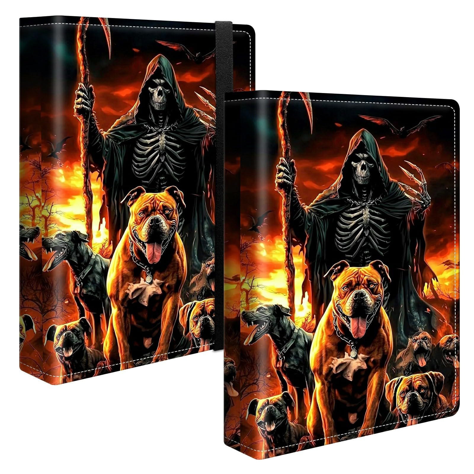 Photo Album 4x6 120 Pockets Photos with Strong Elastic Band, Small Mini Albums Sheet Protector Folder for Photos, Album for Family Wedding Women Men Baby Vacation Gift, Pug Skull