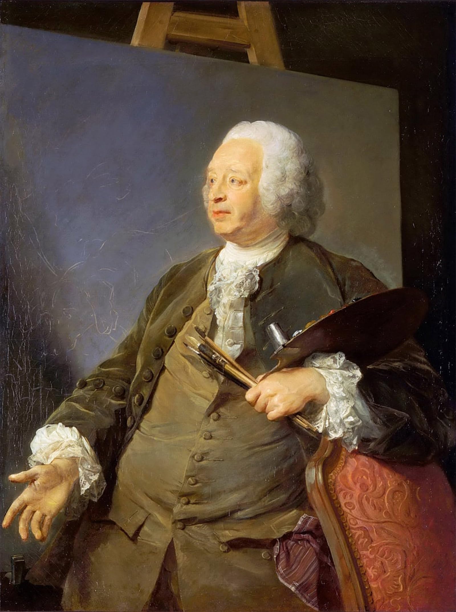 RZHRHJES Vintage Wall Art Picture on Canvas Wall Art Poster Portrait of Jean baptiste Oudry by Jean Baptiste Perronneau Canvas Poster for Office Decor 60x90cm