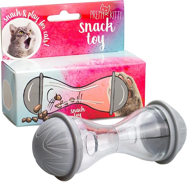PRETTY KITTY Zabawka i dozownik karmy, piłka na przekąski dla kotów (1 x zabawka)