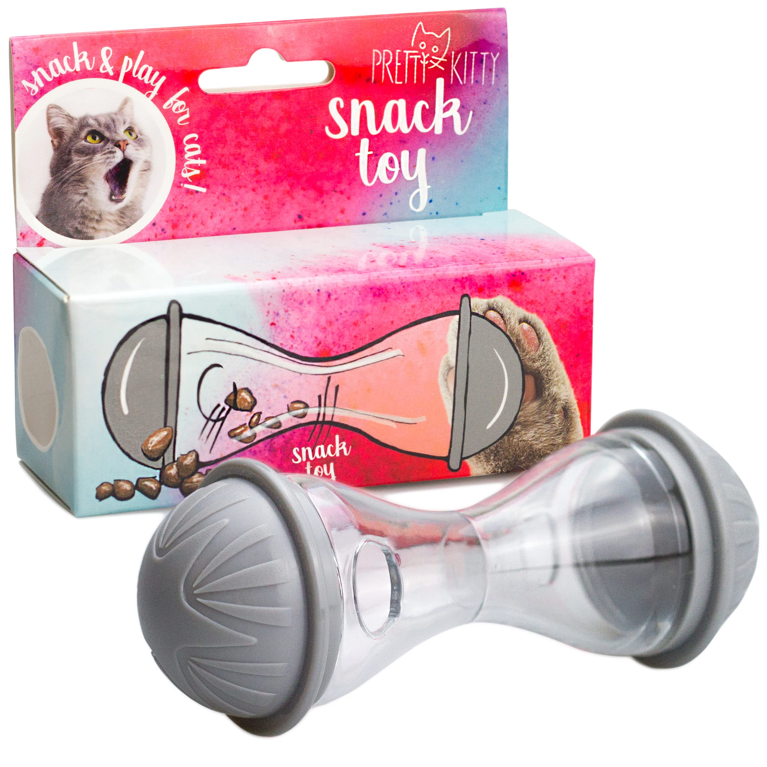PRETTY KITTY Juguete de Comida para Gatos: dispensador de bocadillos de Primera Calidad y Bola de Comida como Juguete Inteligente para Gatos - Comedero pequeño para Gatos - Comedero para golosinas