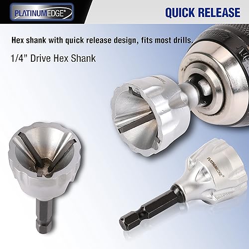 Miniatura 7 de PLATINUMEDGE Herramienta de chaflán externo de desbarbado, hoja de carburo YG8, broca de desbarbado, herramientas de rebabas, vástago hexagonal de