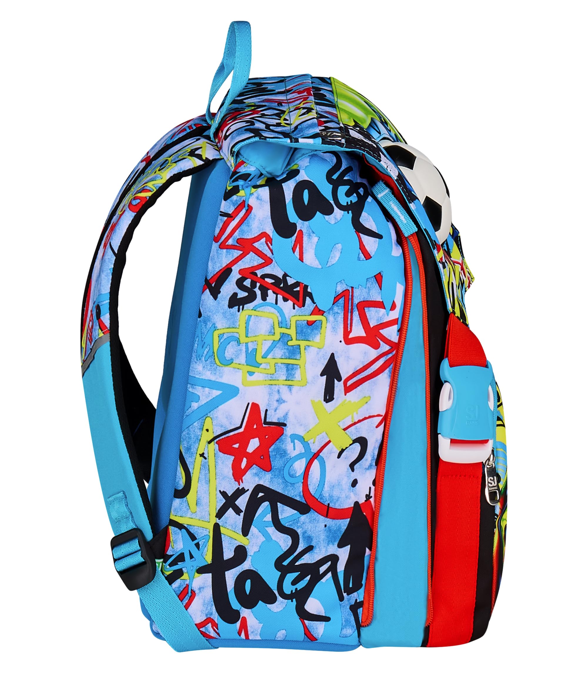 SJ GANG STYLE JAM GANG Zaino Doppio Scomparto Estensibile, Blu, Maxi Capienza, Schienale Preformato, Bambino, Scuola Elementare