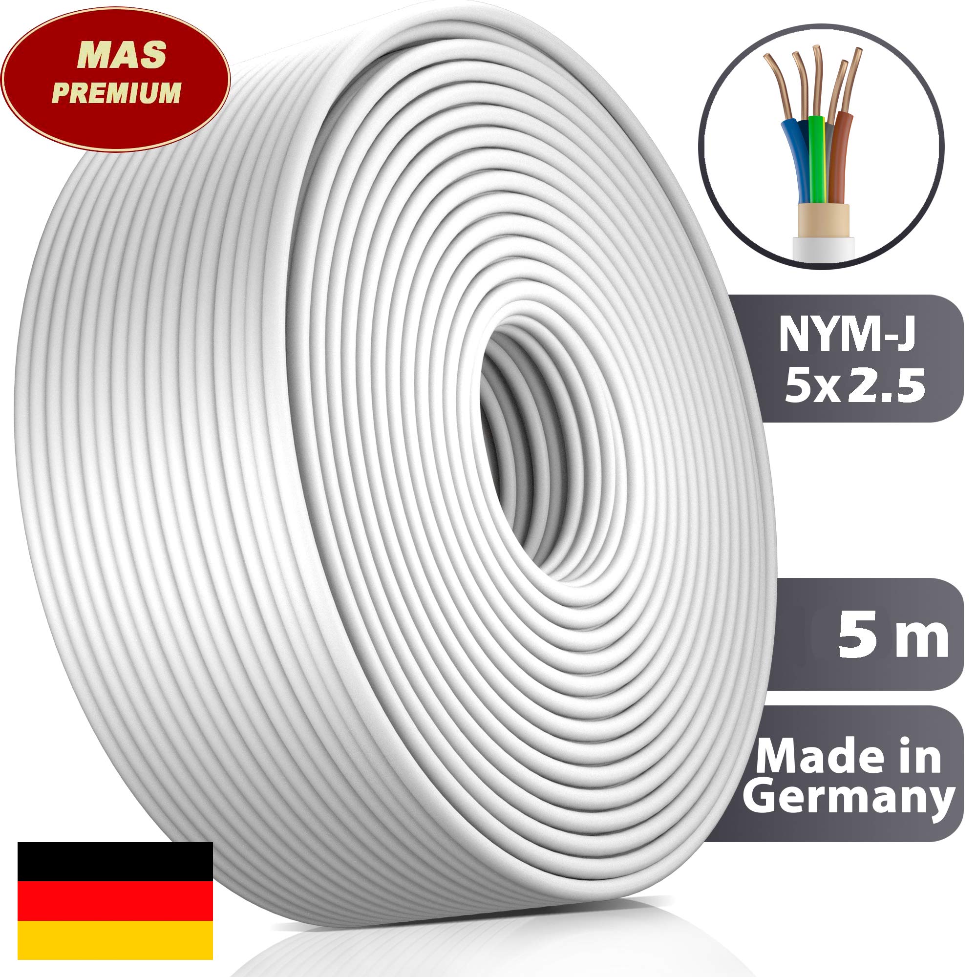 Cable Electrico 3 Hilos YDYp NYM-J - Cable Plano Para Ambientes Húmedos (3 X 2,5, 50 M Cable Plano 3 Hilos