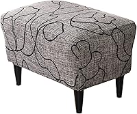 Vista 13 de KRFOONN Fundas otomanas elásticas rectangulares para reposapiés, cubiertas para taburete con estampado, funda otomana para taburete de pie
