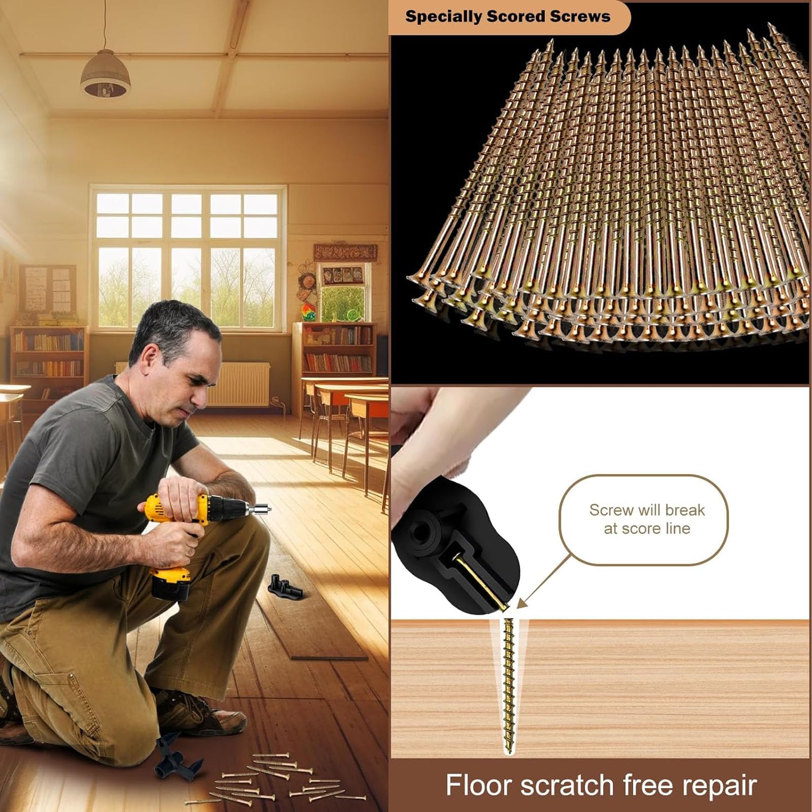 Kit de Reparación de Pisos de Madera No Más Chirridos para Arreglar Pisos Chirriantes Suministros para Proyectos de Carpintería