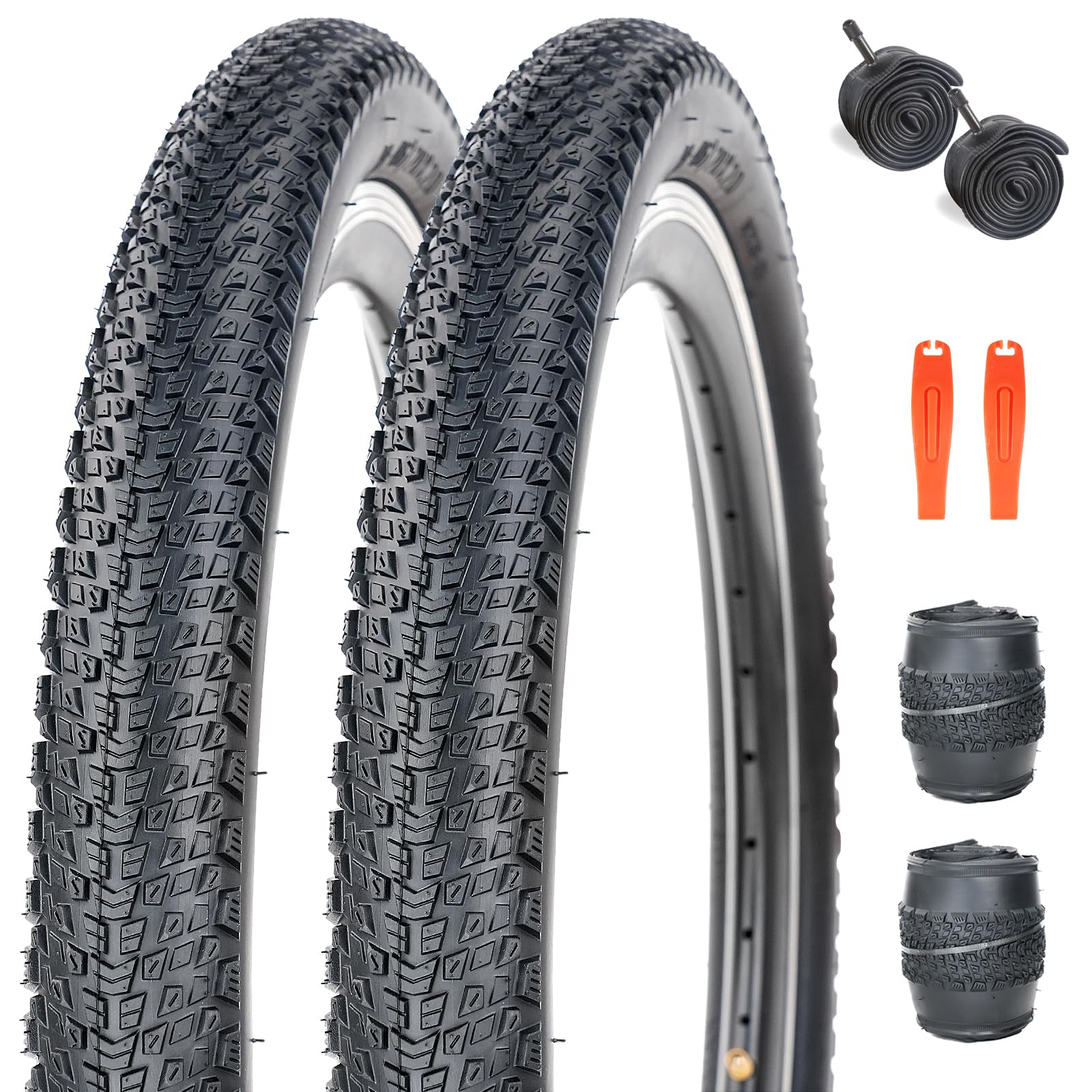 WEEROCK 2er-Pack Faltbarer 20/24/26/27.5/29 Zoll Reifen 20/24/26/27.5/29x2.125 Mantel Fahrrad Ersatzreifen für Fahrrad,MTB für Mountainbike Kinderfahrrad, Commuter Bike