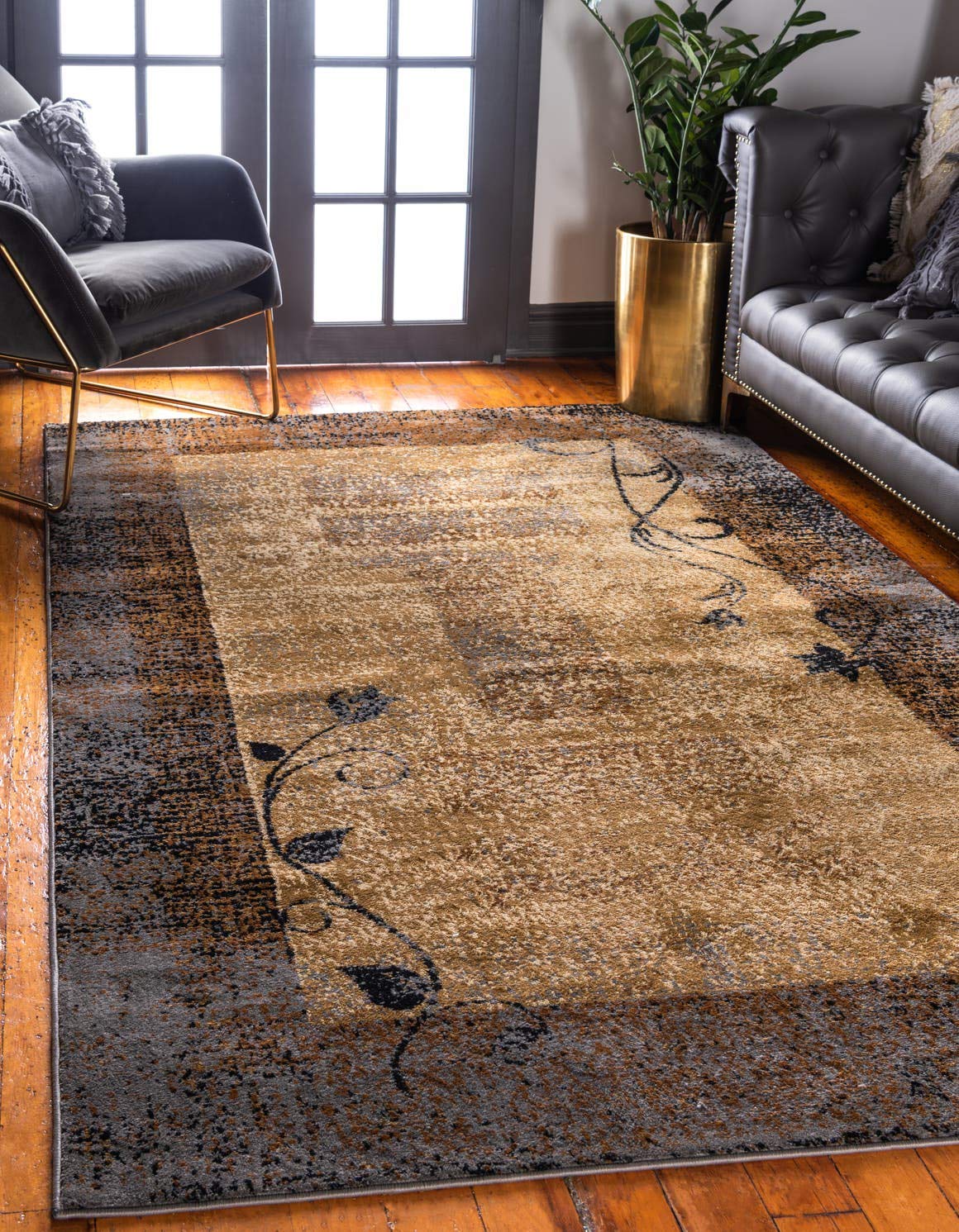 Barista Collection Area Rug - Excelsa (5' 1" x 8' Rectangle Beige/Brown)