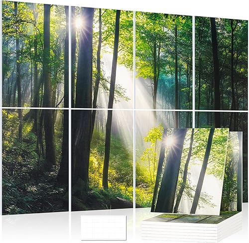 DOLLAR BOSS Paneles acústicos artísticos de pared, paquete de 8 paneles a prueba de sonido de 48 x 32 pulgadas para pared, paneles decorativos de