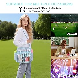 Oraben Clear Bag for Stadium Events 12x6x12 Clear Tote Bag for Women Transparent Lunch Bag for Work Sports Concert