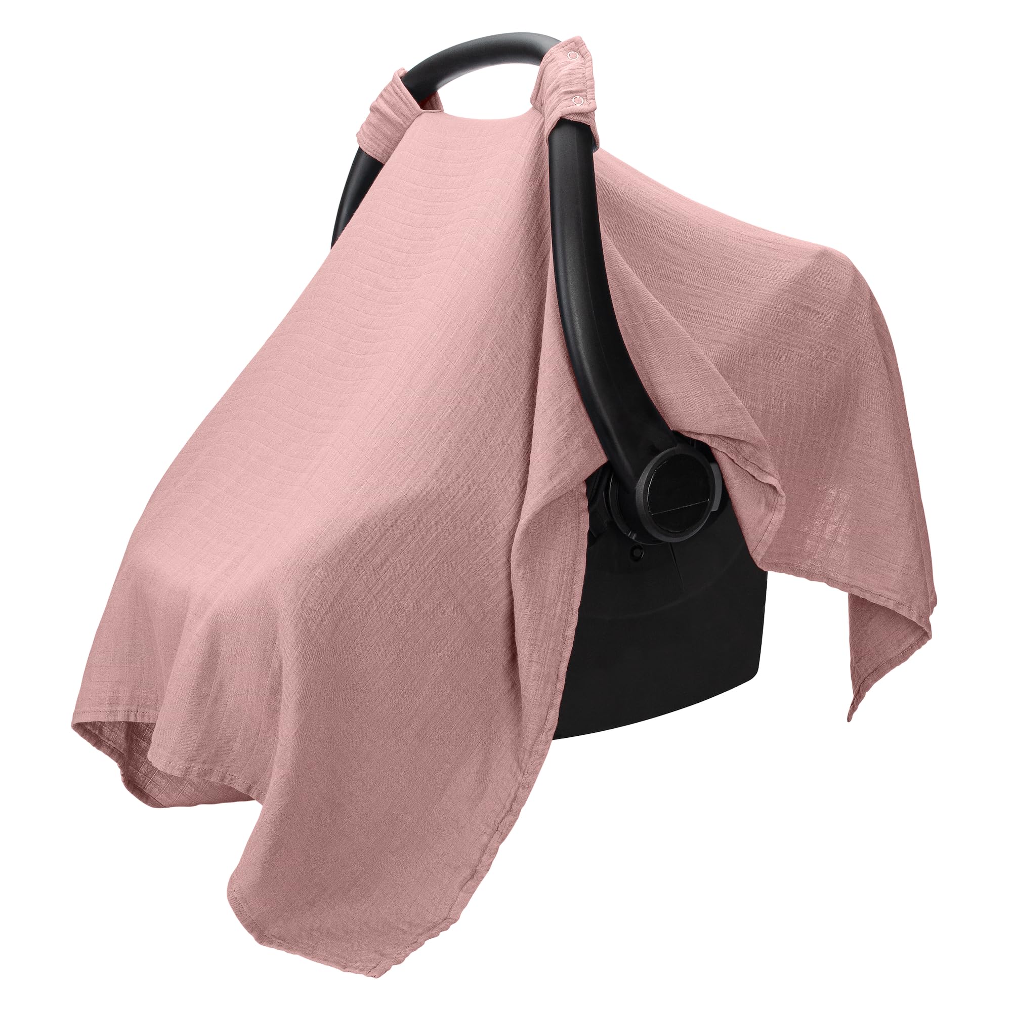 Comfy Cubs Baby Car Seat Cover - Soft, Breathable Bamboo Rayon and Muslin Cotton Blend - Lightweight Canopy for Sun, Bug, and Comfort Protection -