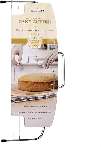Miniatura 3 de Mrs. Anderson's Baking Cortador y nivelador de pastel de 2 hilos ajustable, acero inoxidable, plata
