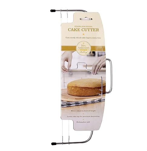 Miniatura 3 de Mrs. Anderson's Baking Cortador y nivelador de pastel de 2 hilos ajustable, acero inoxidable, plata