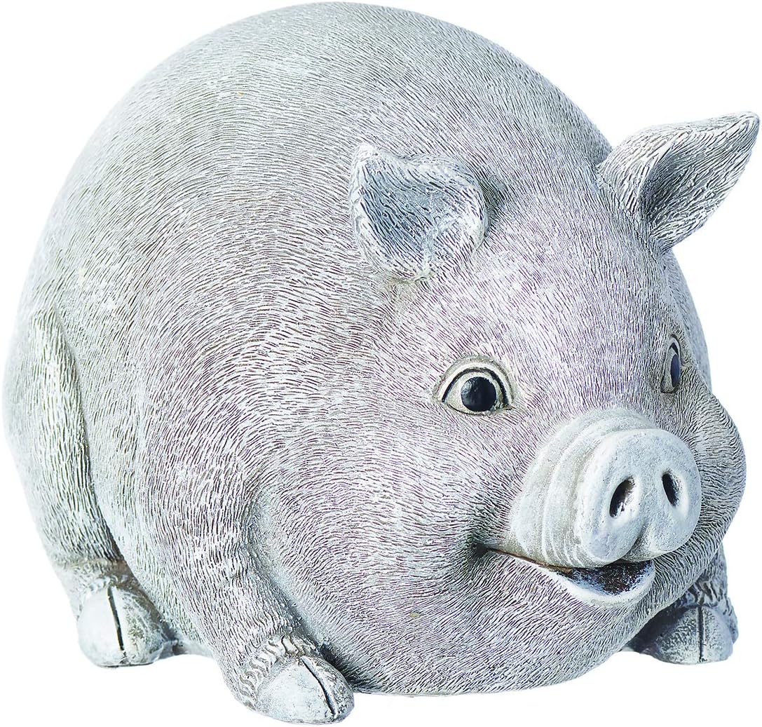 Roman - Pig Bluetooth Speaker Pudgy Pal, 6" H, Garden Collection, Resin and Stone, Decorative, Gift, Home Outdoor and Indoor Decor, Durable, Long Lasting