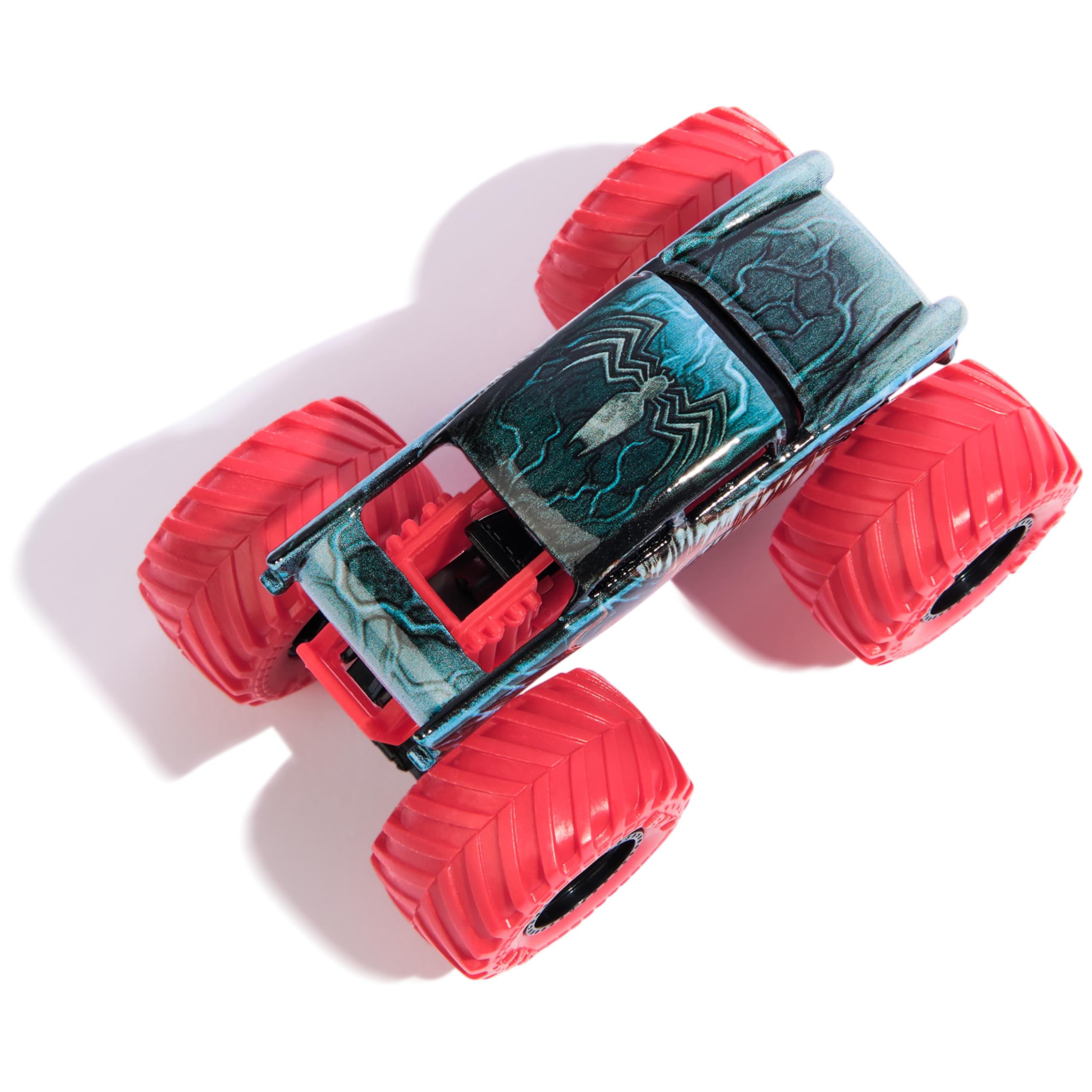 Monster Jam, Marvel Potwór Truck Venom oficjalny pojazd odlewany ciśnieniowo - skala 1:64 - zabawki superbohaterów dla dzieci w wieku od 3 lat