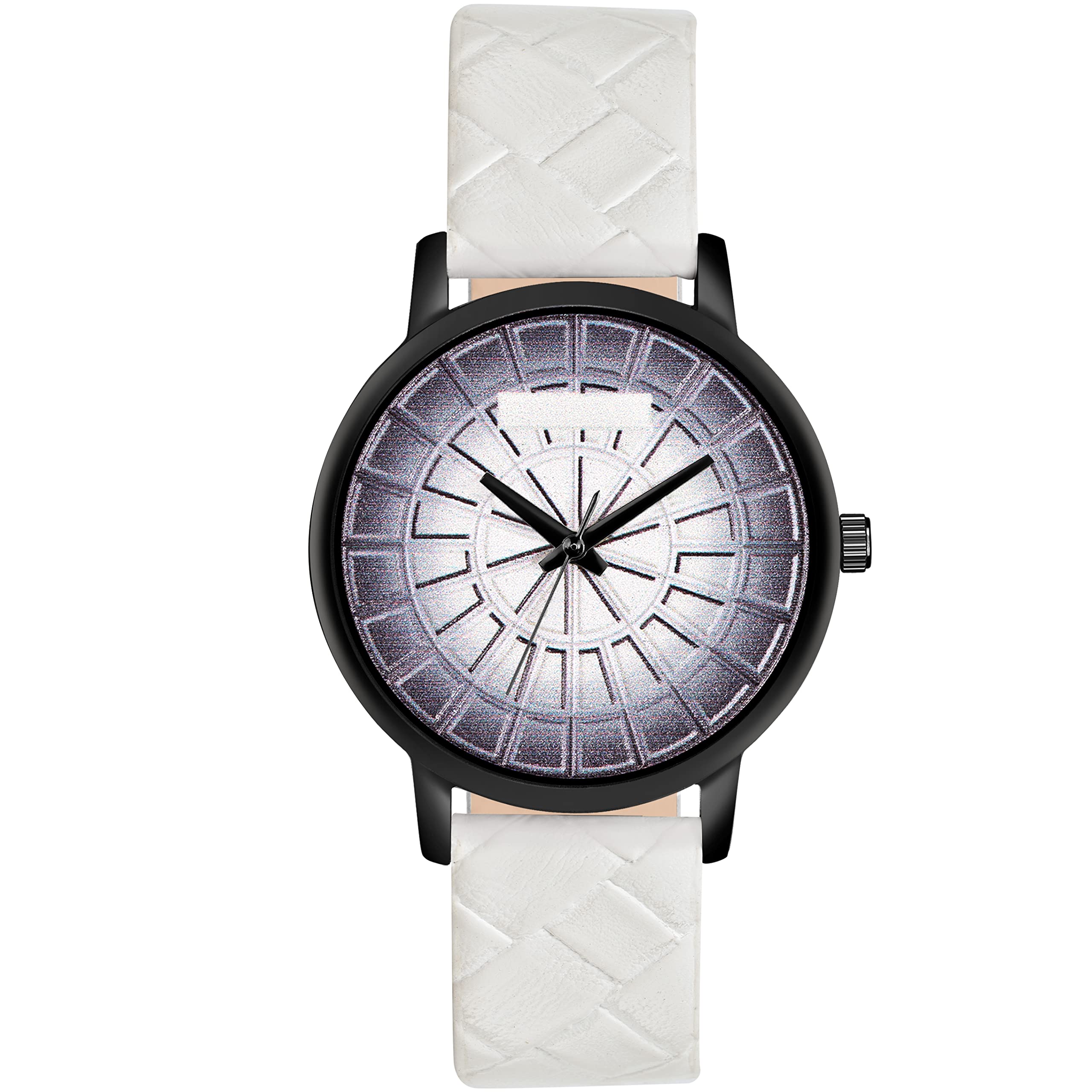 Watch City Watch for Girls and Womens Stainless Steel Round Black Dial and Leather Belt Analog Watch for Wedding Party Casual (White Color) (B0B2R8382K) Amazon Price History, Amazon Price Tracker
