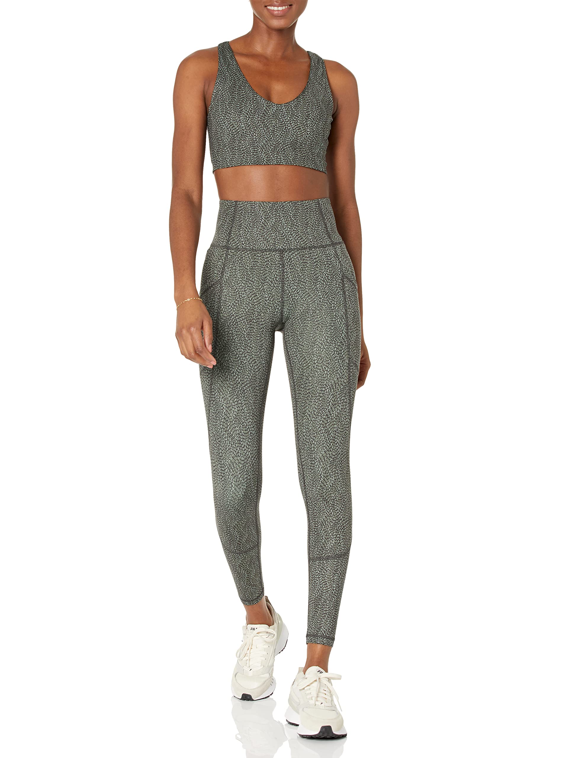 Amazon Essentials Legging de Sport Modelant à Taille Haute avec Poches (Disponible en Grandes Tailles) Femme
