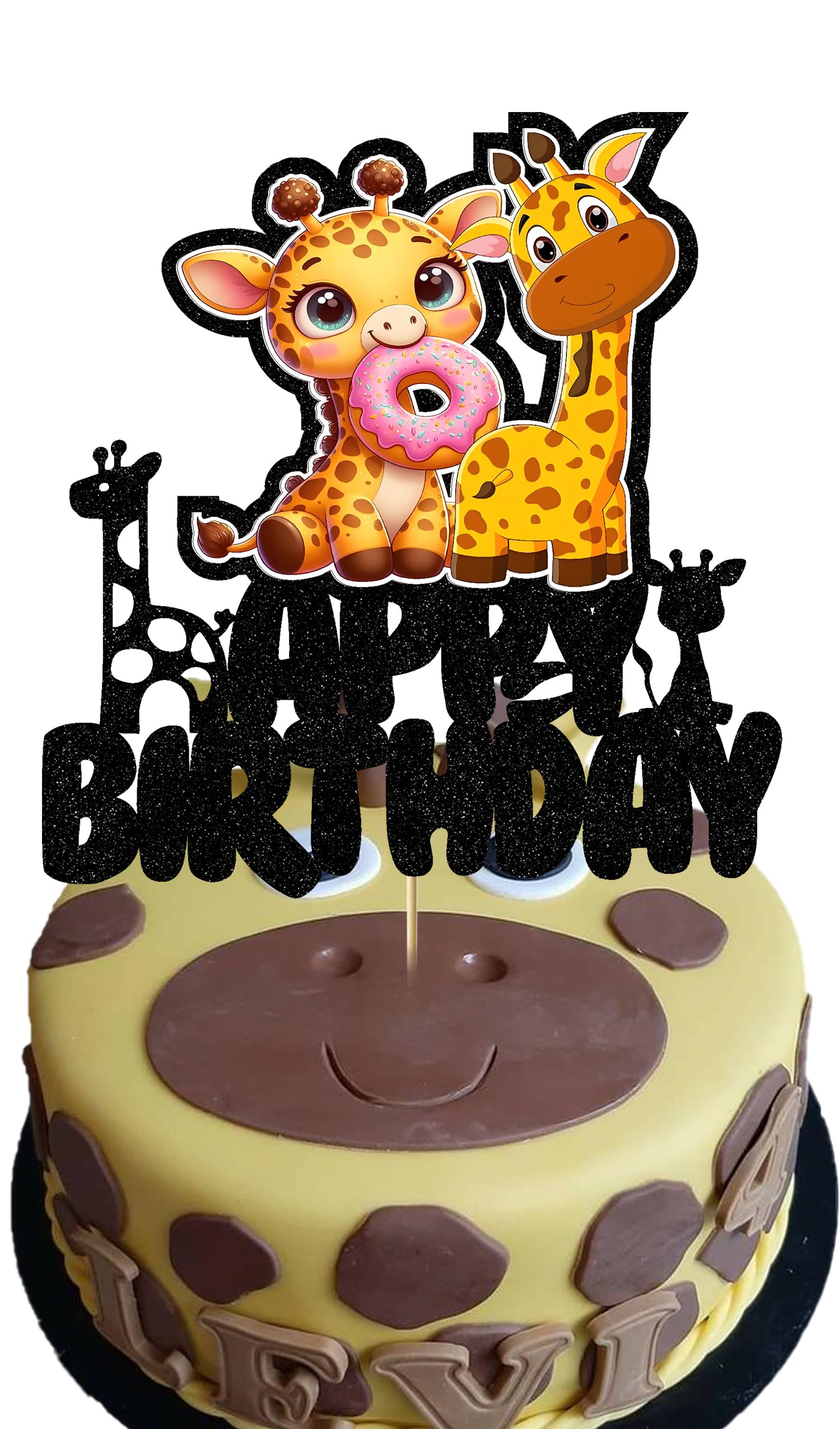 Giraffe Birthday Cake Top Jungle Animal Baby Bath Supplies Cute Cartoon Colorful Decorations for Boys and Girls Party Supplies Birthday Cake Topper Theme Animal Party Decorations Topper