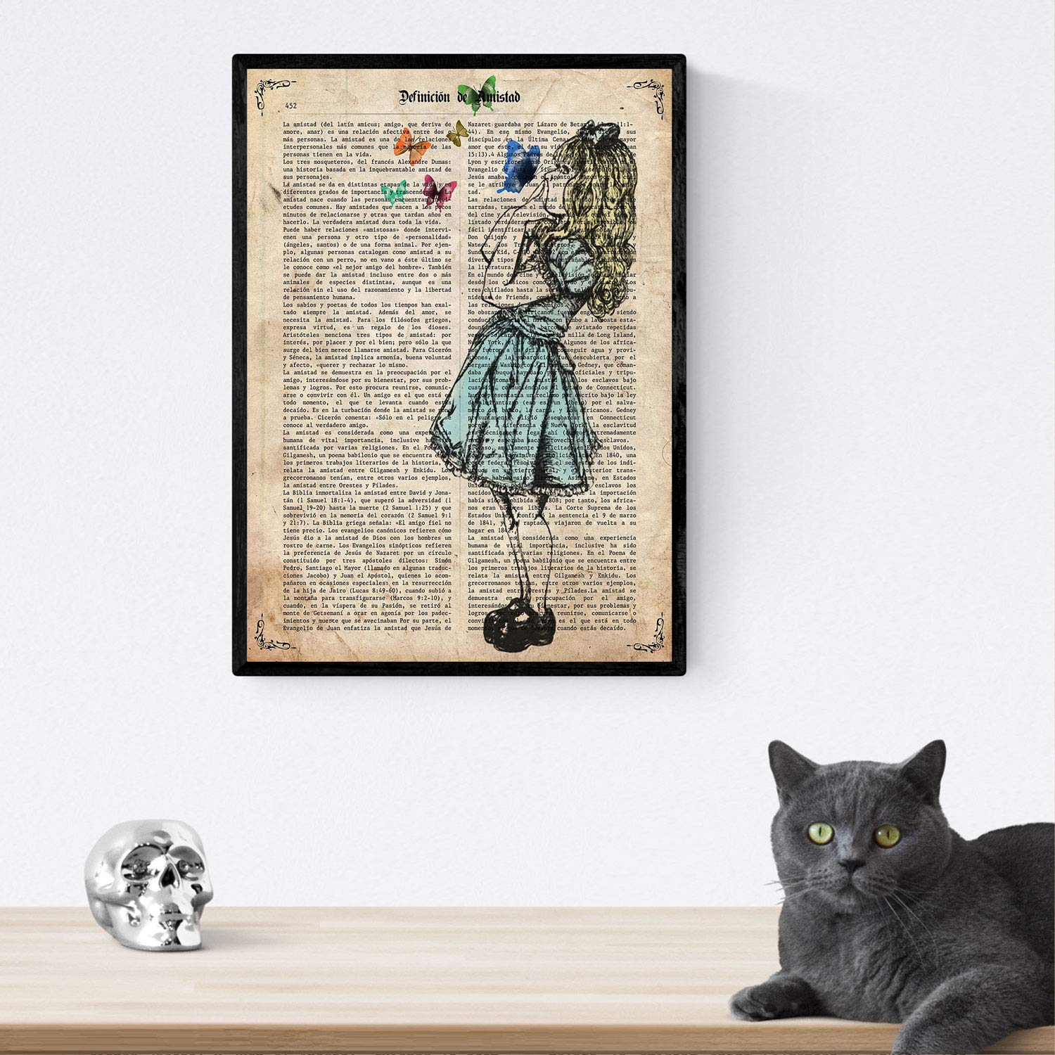 Targa Decorativa Alice Nel Paese Delle Meraviglie - Cartello Vintage "Rabbit I'm Late" 15x20 Cm
