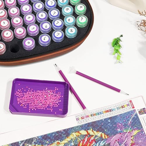 Miniatura 6 de ZORETCO Contenedores de almacenamiento de pintura de diamantes, 60 ranuras, kits de pintura de diamantes, accesorios y herramientas de pintura de