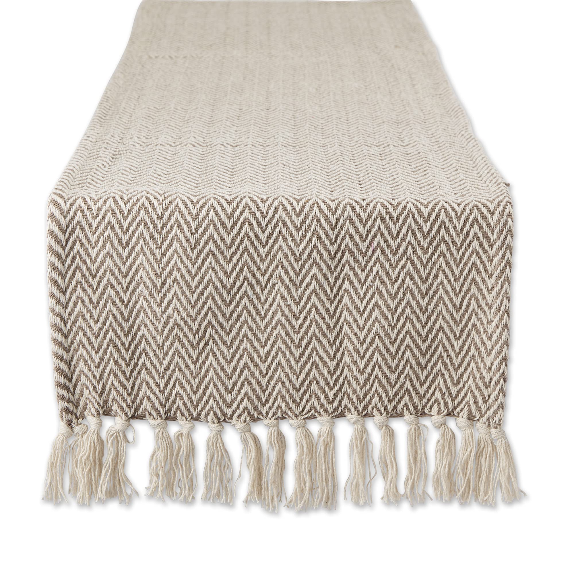 DII Woven Basic Tabletop Collection, Chevron Table Runner, 15x72, Darn Brown