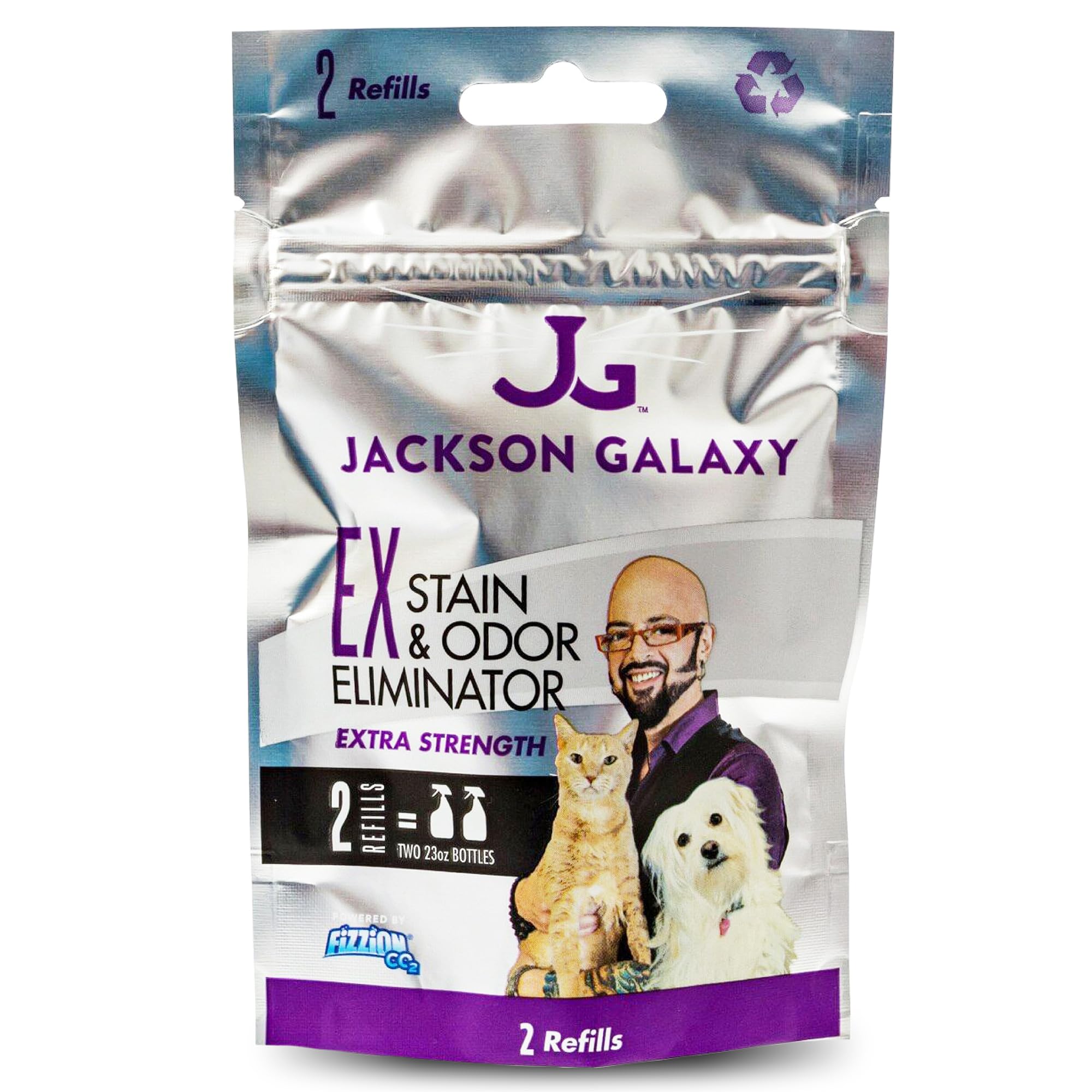 EX Stain & Odor Eliminator - Pet Urine Remover - 2pk Refill Tablets - 50% More Mojo - Eliminates Pet Stains & Odors Quickly - Works On Multiple Surfaces - Non-Toxic Formula