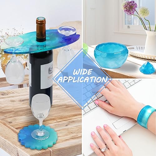 Miniatura 3 de MTBJZJ Resina epoxi, kit de resina epoxi transparente de 32 onzas para principiantes, no amarillea y sin burbujas, autonivelante para mesas de río,